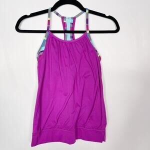Ivivva by Lululemon Girls 12 Purple Blue Double Dutch Tank Top Mesh Racerback